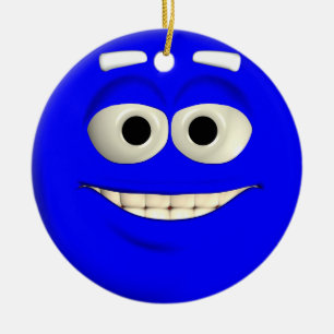 Ornement Rond En Céramique Bleu profond