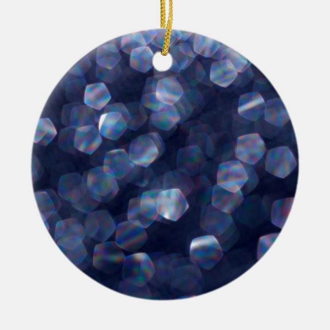 Ornement Rond En Céramique Blue Sparkle (Devant)