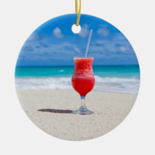 Ornement Rond En Céramique Boire Sur La Plage