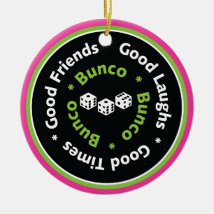 Ornement Rond En Céramique bons amis de bunco