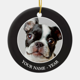 Ornement Rond En Céramique Boston Terrier