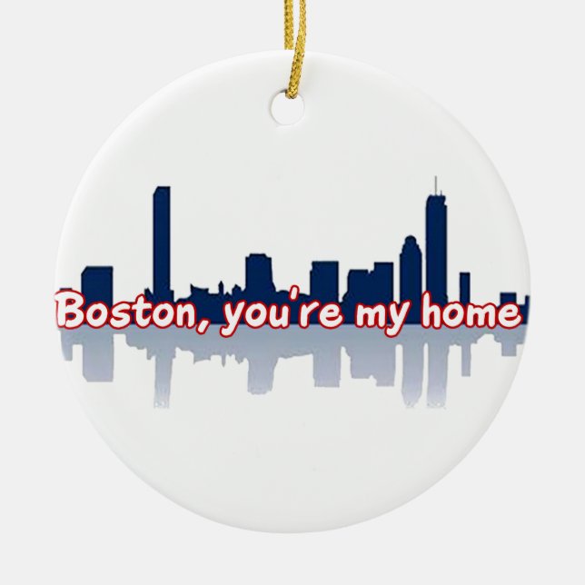 Ornement Rond En Céramique Boston vous êtes ma maison (Devant)