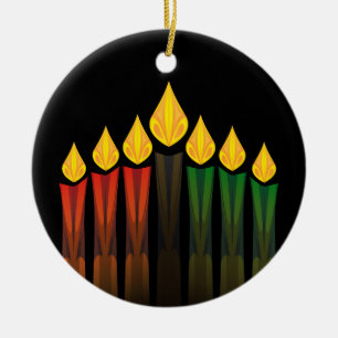 Ornement Rond En Céramique bougies de Kwanzaa