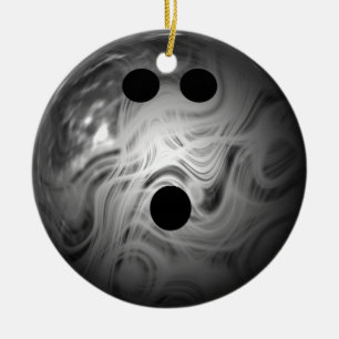 Ornement Rond En Céramique Boule de bowling argentée de remous