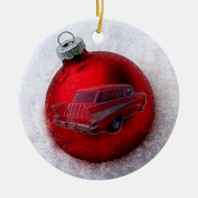 Ornement Rond En Céramique boule de Noël (Devant)