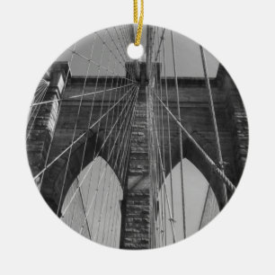 Ornement Rond En Céramique Brooklyn Bridge New York City