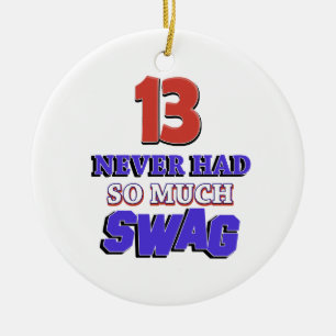 Ornement Rond En Céramique Cadeau d'anniversaire de 13 ans
