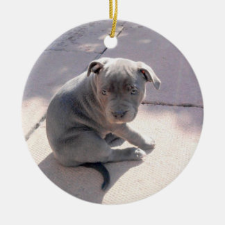 Ornement Rond En Céramique Cadeau parfait pour le lo de bull-terrier du