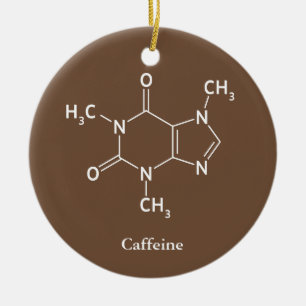 Ornement Rond En Céramique Caffeine Molecule Chimie Café Amateurs