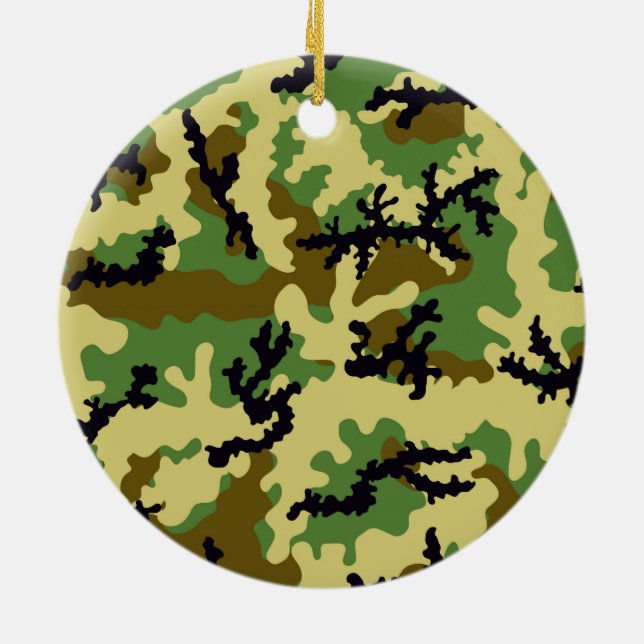 Ornement Rond En Céramique Camouflage des bois (Dos)