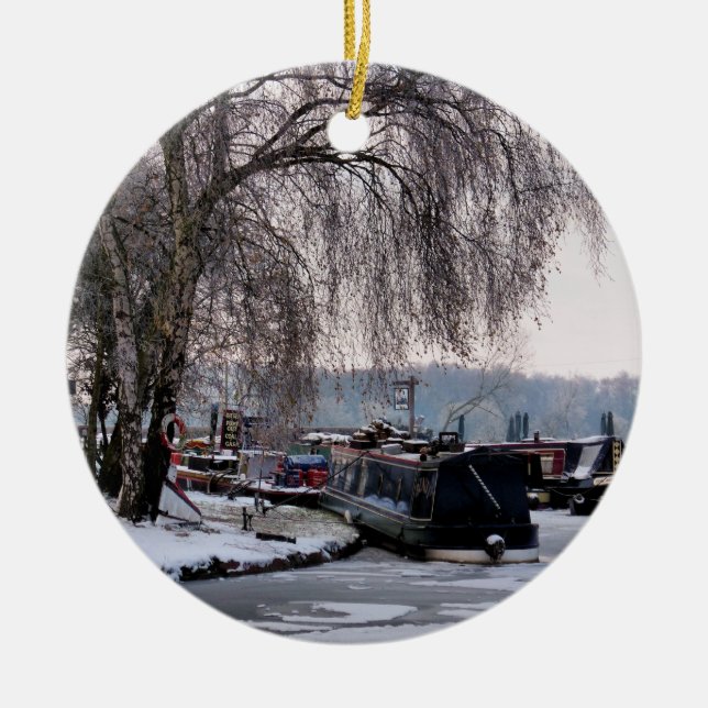 ORNEMENT ROND EN CÉRAMIQUE CANAL D'HIVER (Devant)