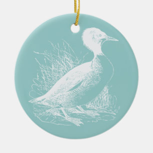 Ornement Rond En Céramique Canard