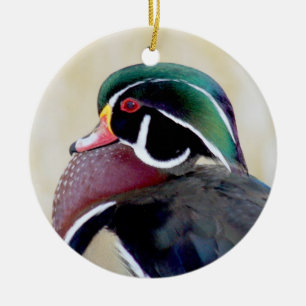 Ornement Rond En Céramique Canard en bois Drake