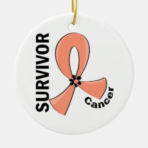 Ornement Rond En Céramique Cancer de l'estomac survivant 12