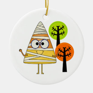 Ornement Rond En Céramique Candy Corn maman Halloween