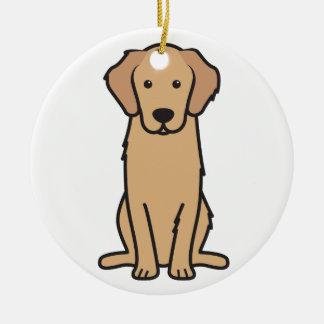 Ornement Rond En Céramique Caricature pour chien d'or