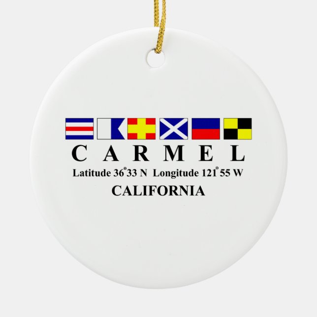 Ornement Rond En Céramique Carmel, la Californie (Devant)