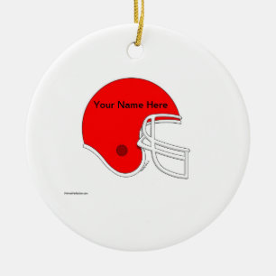 Ornement Rond En Céramique Casque de football - Rouge