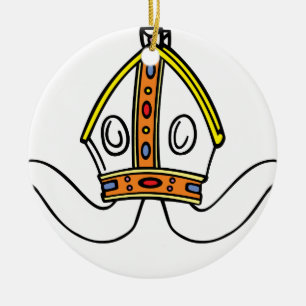 Ornement Rond En Céramique casquette de pape