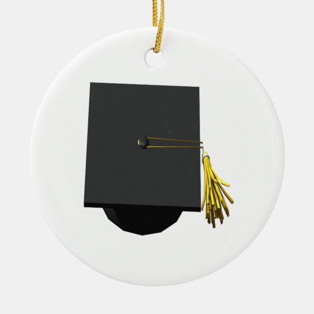Ornement Rond En Céramique Casquette d'obtention du diplôme (Devant)