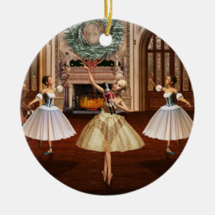 Ornement Rond En Céramique Casse-noisette Ballerinas à double face