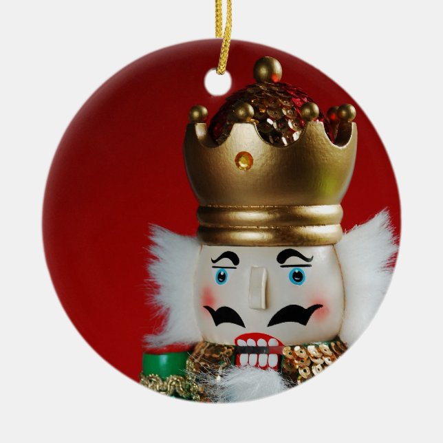 Ornement Rond En Céramique Casse-noisette de Noël (Devant)