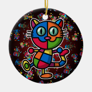 Ornement Rond En Céramique cat2 coloré