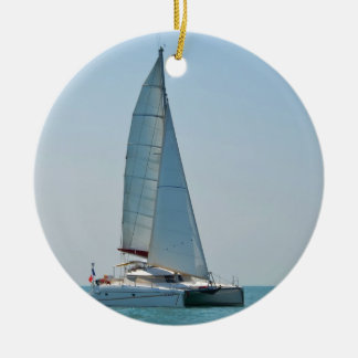 Ornement Rond En Céramique Catamaran Clara