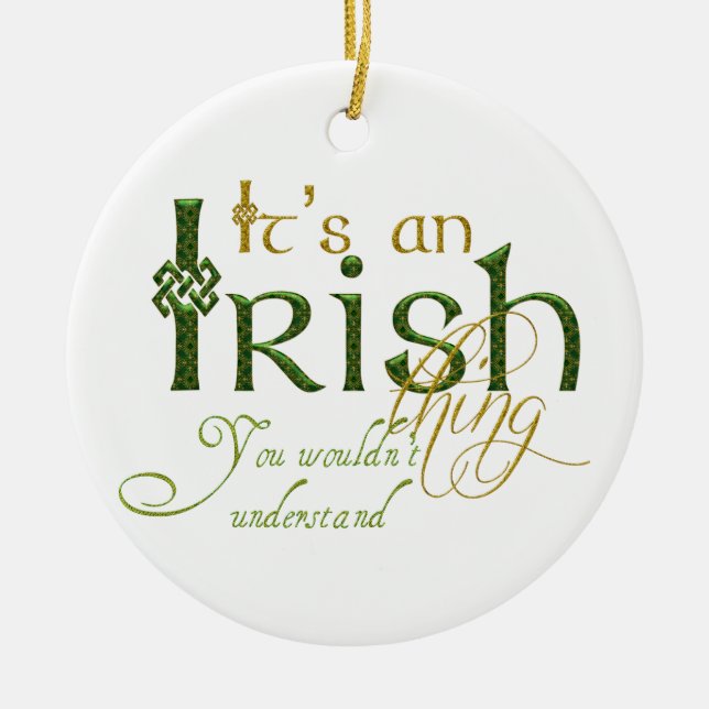 Ornement Rond En Céramique C'est irlandais (Devant)