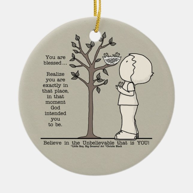 Ornement Rond En Céramique Cet endroit (Devant)