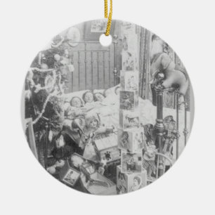 Ornement Rond En Céramique C'était la nuit avant Noël