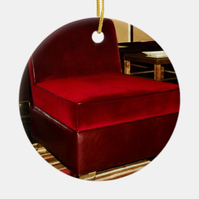 Ornement Rond En Céramique Chaise Red Velvet (Devant)
