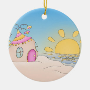 Ornement Rond En Céramique Chambre de partie de plage