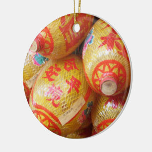 Ornement Rond En Céramique Chanceux Lanternes en papier chinois