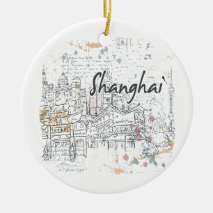 Ornement Rond En Céramique Changhaï