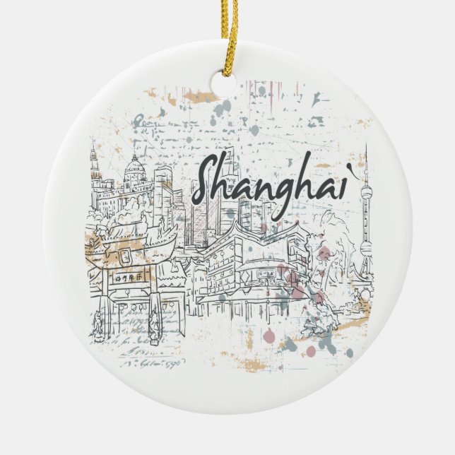 Ornement Rond En Céramique Changhaï (Devant)