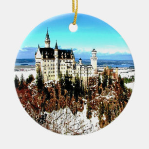 ORNEMENT ROND EN CÉRAMIQUE CHÂTEAU DE NEUSCHWANSTEIN, ALLEMAGNE