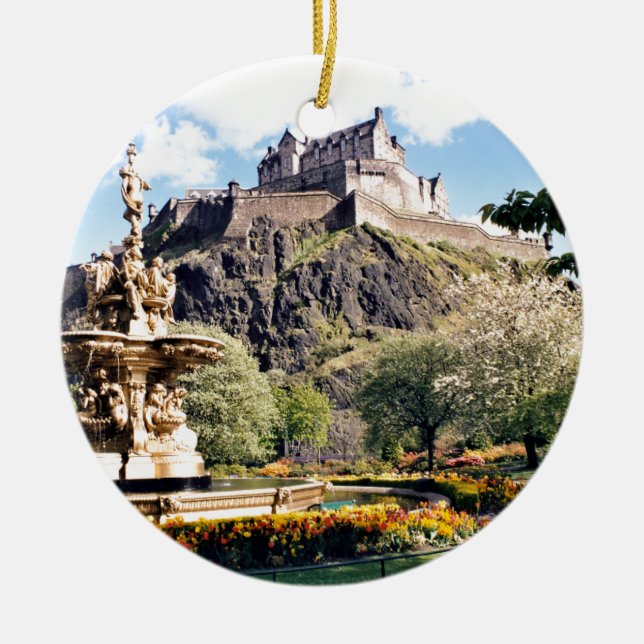 Ornement Rond En Céramique Château d'Edimbourg (Devant)