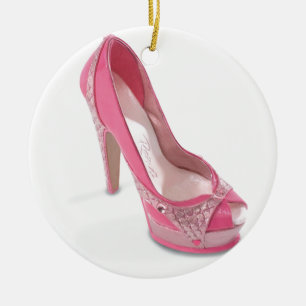 Ornement Rond En Céramique chaussures légalement roses
