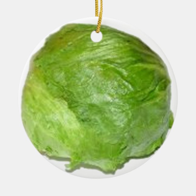 Ornement Rond En Céramique Chef de la laitue (Devant)