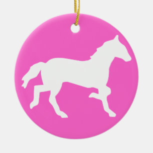 Ornement Rond En Céramique cheval simple