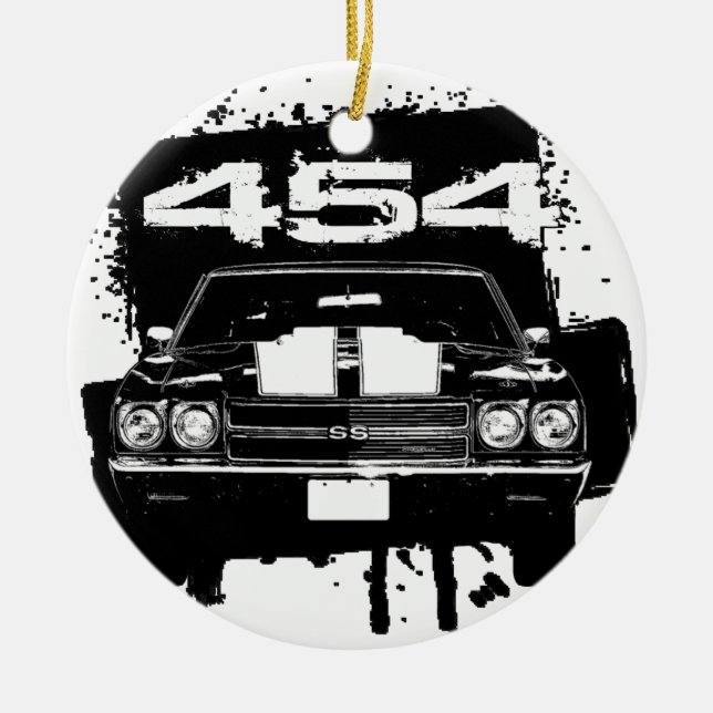Ornement Rond En Céramique Chevelle 454 (Devant)