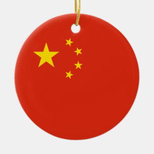Ornement Rond En Céramique Chine - Drapeau chinois