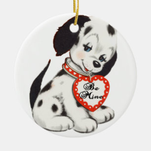 Ornement Rond En Céramique Chiot de Valentine