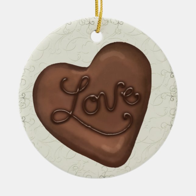 Ornement Rond En Céramique Chocolat bonbon amour - SRF (Devant)