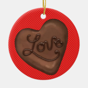 Ornement Rond En Céramique Chocolat bonbon amour - SRF