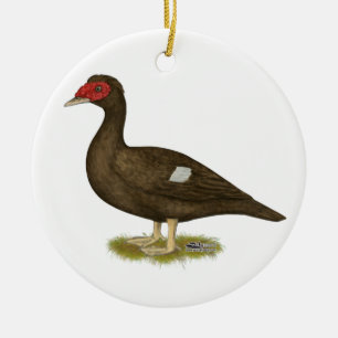 Ornement Rond En Céramique Chocolat de canard de Muscovy