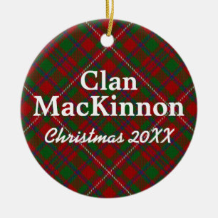 Ornement Rond En Céramique Clan MacKinnon Scottish Tartan
