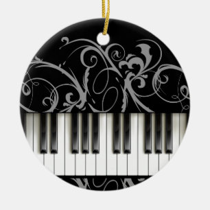 Ornement Rond En Céramique Clavier de piano