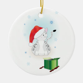 Ornement Rond En Céramique Claws de Père Noël